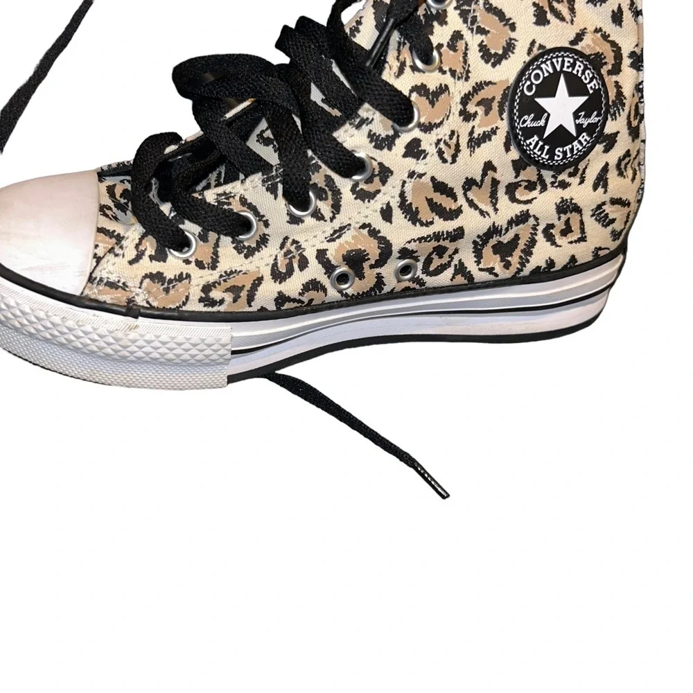 CONVERSE ALL STAR EVA LIFT HI top platform animal print cat youth 4 4Y leopard